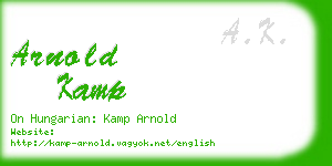 arnold kamp business card